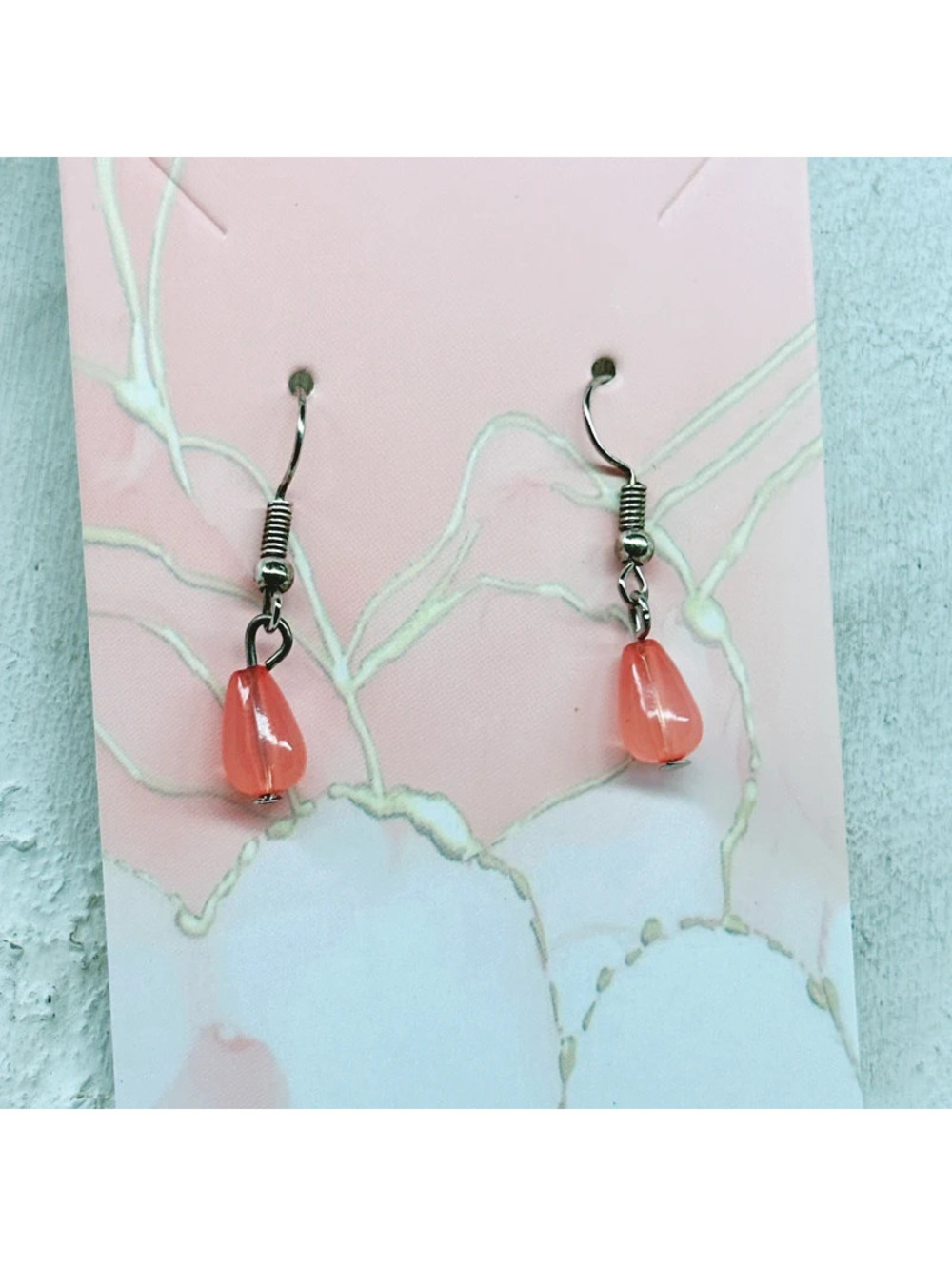 1025mc. Orange Dainty Earring